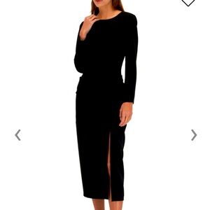 Designer Carolina Herrera NWT beautiful crepe black dress.